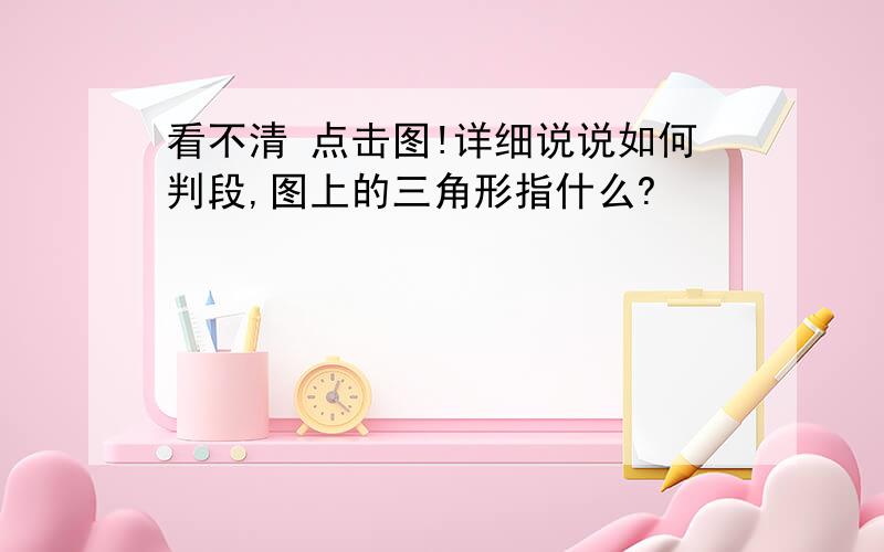 看不清 点击图!详细说说如何判段,图上的三角形指什么?