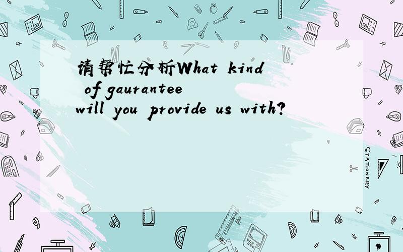 请帮忙分析What kind of gaurantee will you provide us with?