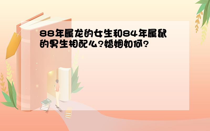 88年属龙的女生和84年属鼠的男生相配么?婚姻如何?