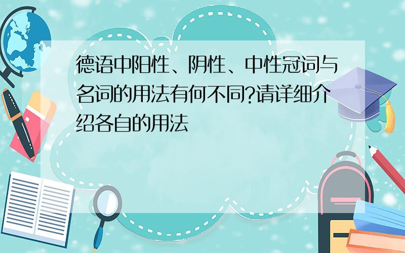 德语中阳性、阴性、中性冠词与名词的用法有何不同?请详细介绍各自的用法