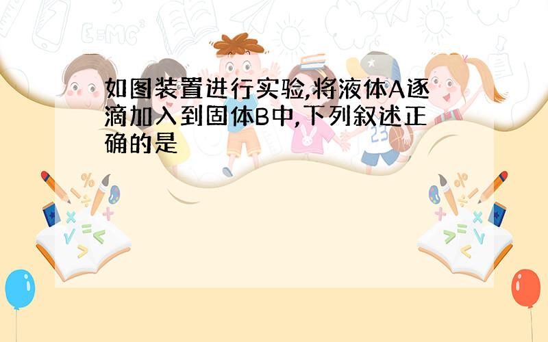 如图装置进行实验,将液体A逐滴加入到固体B中,下列叙述正确的是