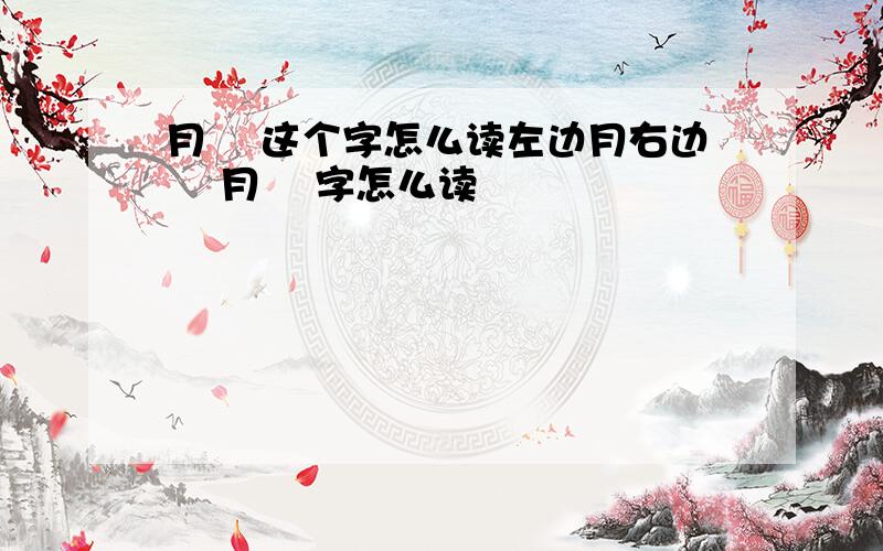 月厷 这个字怎么读左边月右边厷 月厷 字怎么读