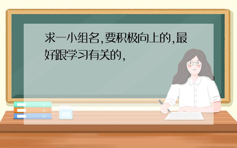 求一小组名,要积极向上的,最好跟学习有关的,