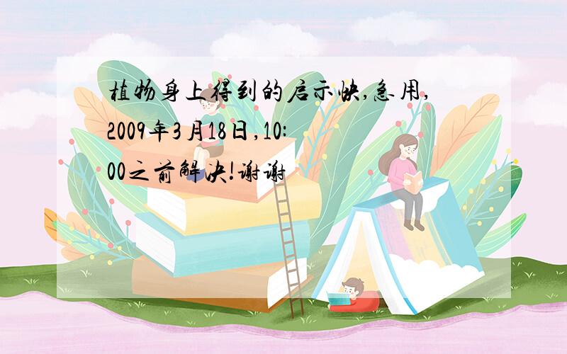 植物身上得到的启示快,急用,2009年3月18日,10:00之前解决!谢谢