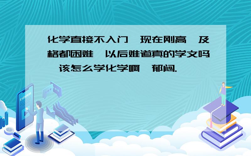 化学直接不入门,现在刚高一及格都困难,以后难道真的学文吗,该怎么学化学啊,郁闷.