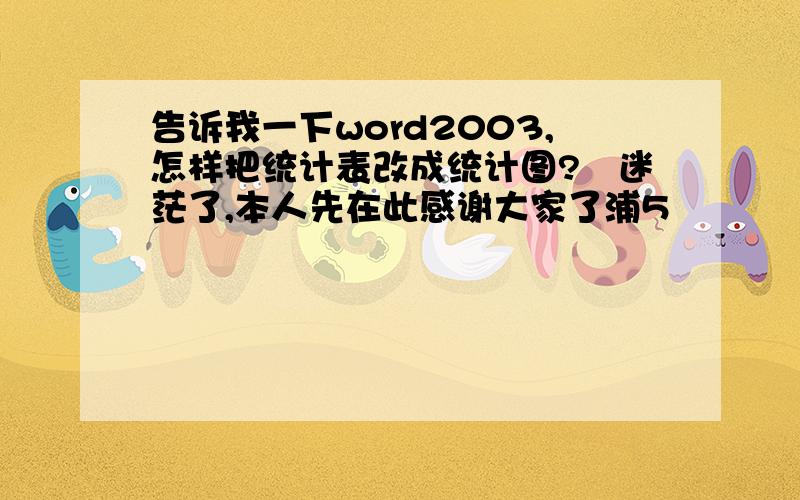 告诉我一下word2003,怎样把统计表改成统计图?　迷茫了,本人先在此感谢大家了浦5