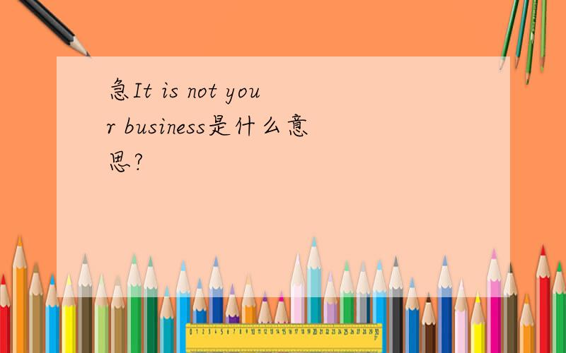 急It is not your business是什么意思?