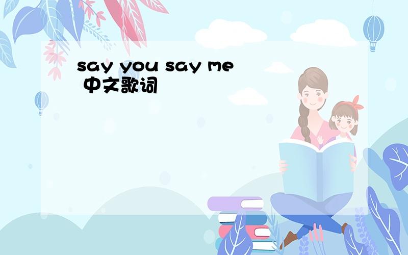 say you say me 中文歌词