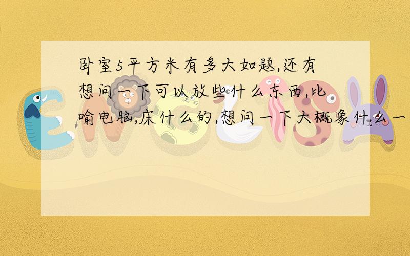 卧室5平方米有多大如题,还有想问一下可以放些什么东西,比喻电脑,床什么的,想问一下大概象什么一样大?5平方米