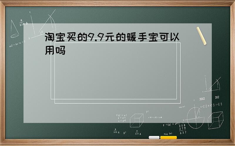 淘宝买的9.9元的暖手宝可以用吗