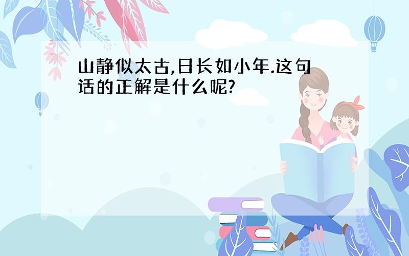 山静似太古,日长如小年.这句话的正解是什么呢?