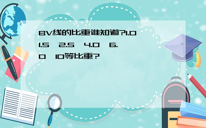 BV线的比重谁知道?1.0、1.5、2.5、4.0、6.0、10等比重?