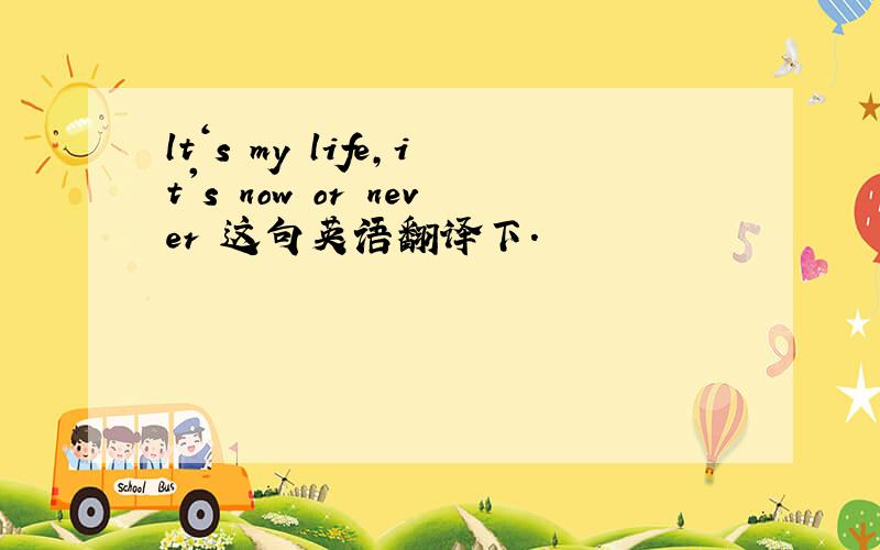 lt‘s my life,it's now or never 这句英语翻译下.