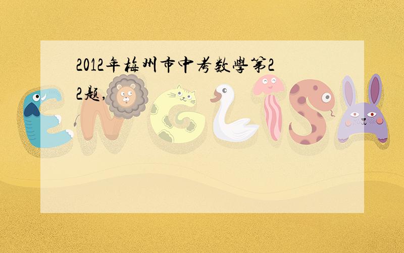 2012年梅州市中考数学第22题,