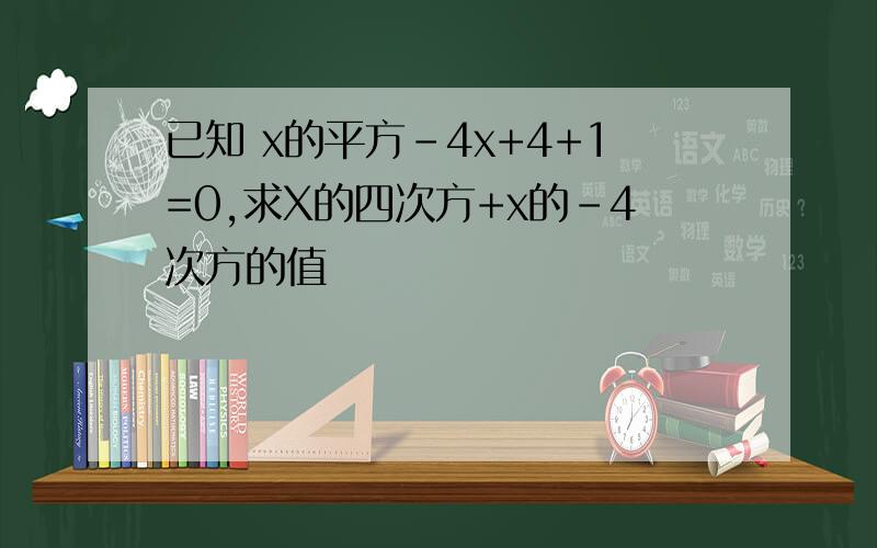 已知 x的平方-4x+4+1=0,求X的四次方+x的-4次方的值