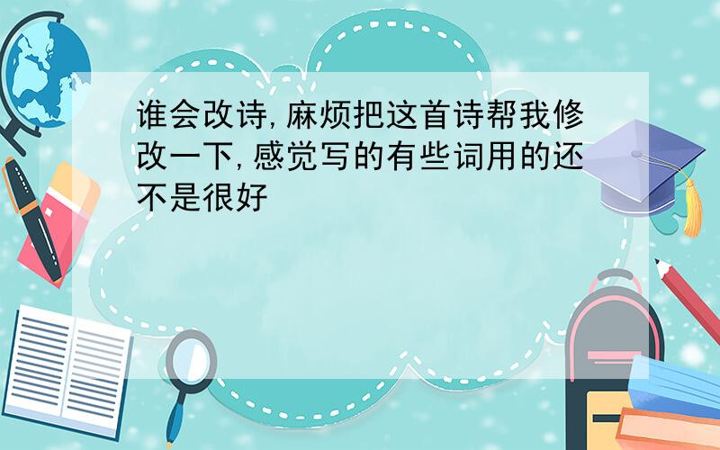 谁会改诗,麻烦把这首诗帮我修改一下,感觉写的有些词用的还不是很好