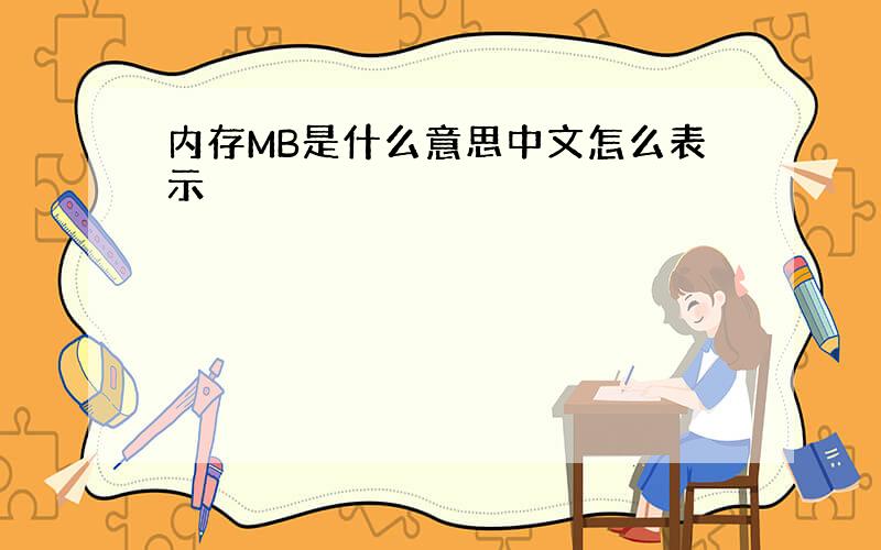 内存MB是什么意思中文怎么表示