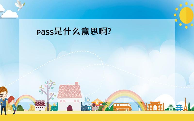 pass是什么意思啊?