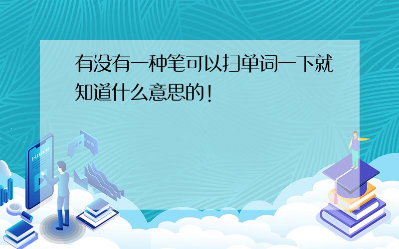 有没有一种笔可以扫单词一下就知道什么意思的!