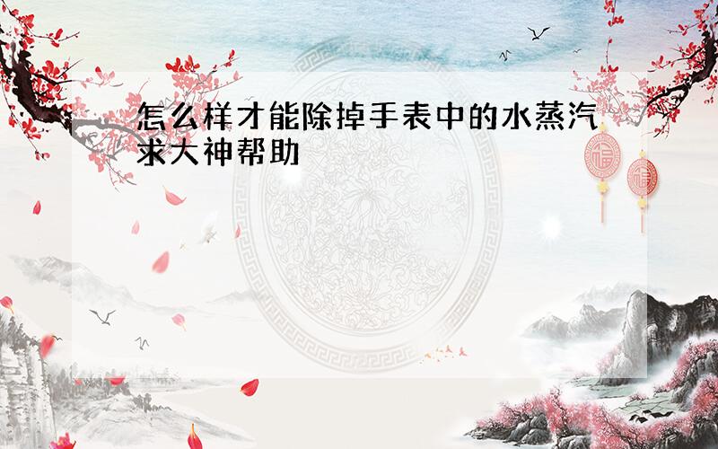 怎么样才能除掉手表中的水蒸汽求大神帮助