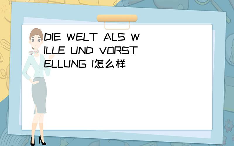 DIE WELT ALS WILLE UND VORSTELLUNG I怎么样