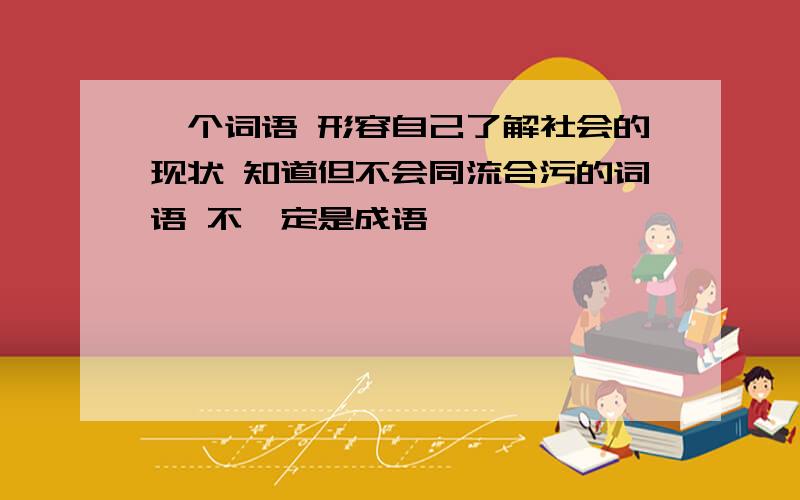 一个词语 形容自己了解社会的现状 知道但不会同流合污的词语 不一定是成语