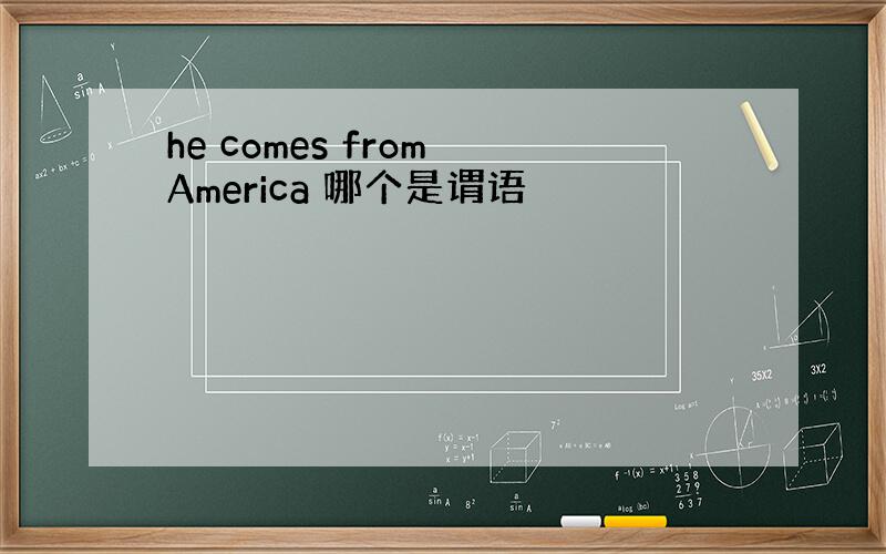 he comes from America 哪个是谓语