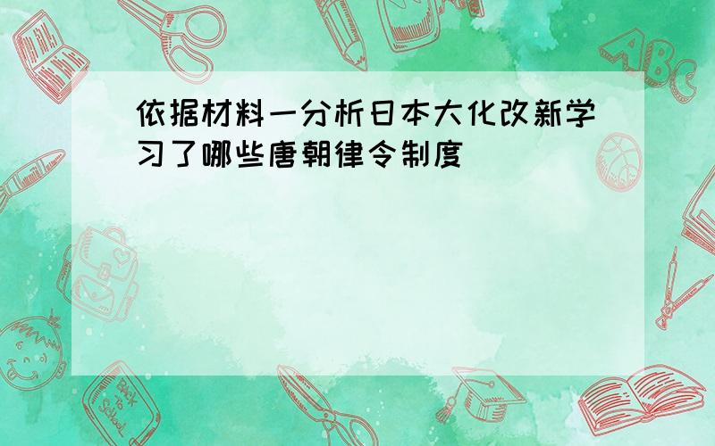 依据材料一分析日本大化改新学习了哪些唐朝律令制度