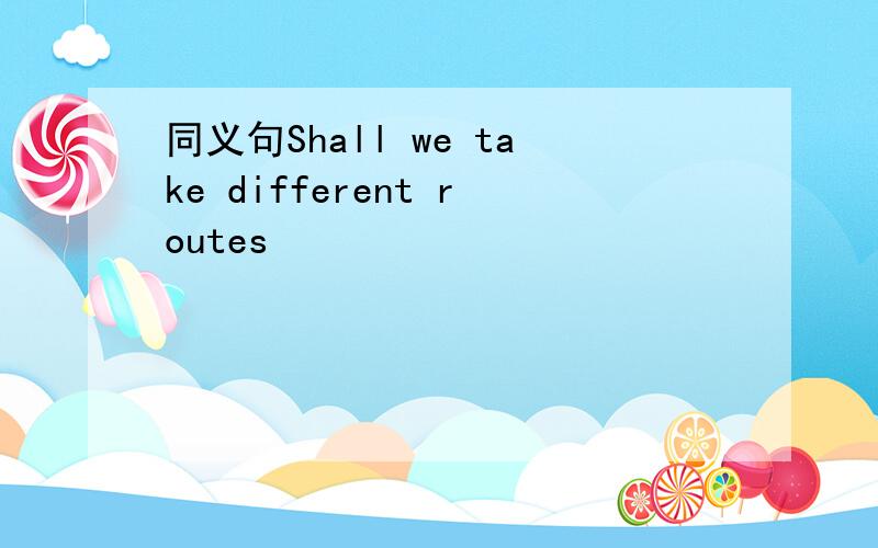 同义句Shall we take different routes