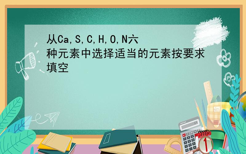 从Ca,S,C,H,O,N六种元素中选择适当的元素按要求填空