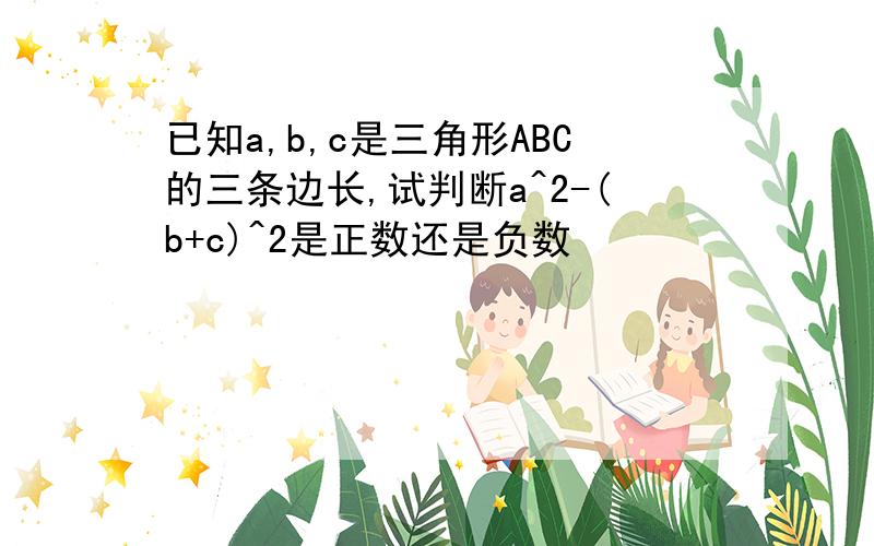 已知a,b,c是三角形ABC的三条边长,试判断a^2-(b+c)^2是正数还是负数