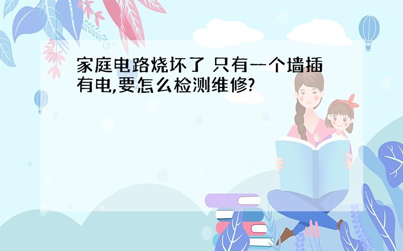 家庭电路烧坏了 只有一个墙插有电,要怎么检测维修?