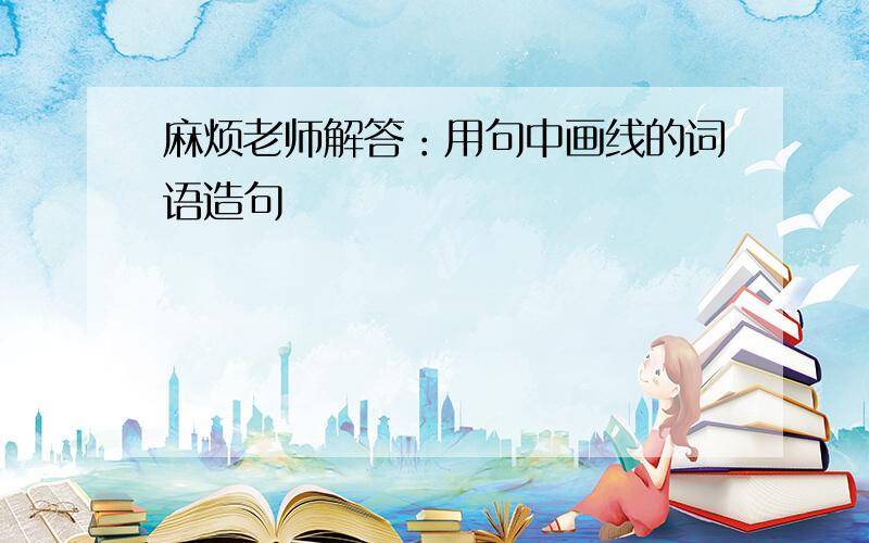 麻烦老师解答：用句中画线的词语造句