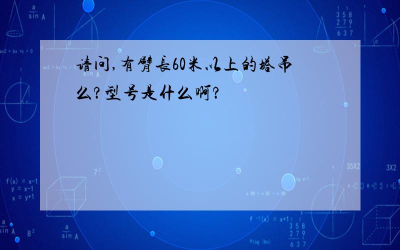 请问,有臂长60米以上的塔吊么?型号是什么啊?