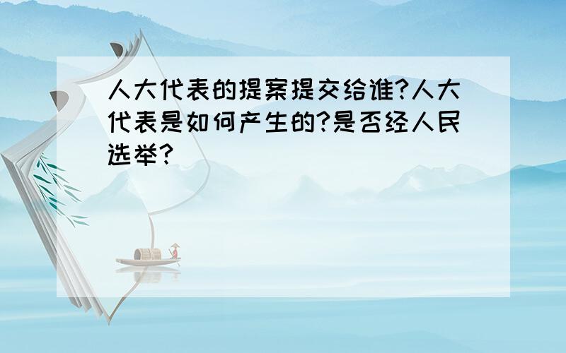 人大代表的提案提交给谁?人大代表是如何产生的?是否经人民选举?