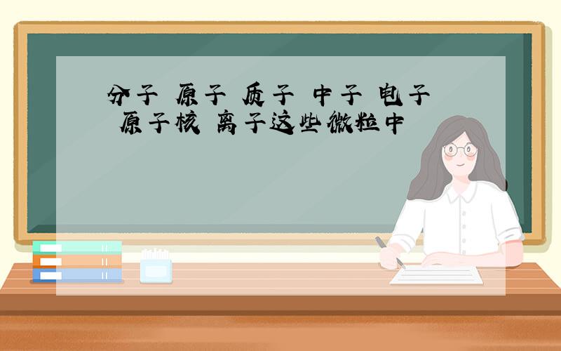 分子 原子 质子 中子 电子 原子核 离子这些微粒中