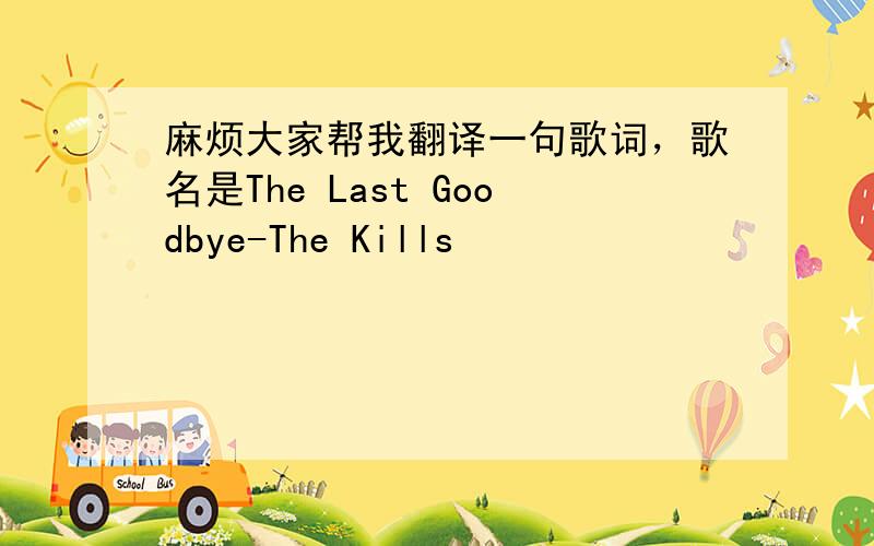 麻烦大家帮我翻译一句歌词，歌名是The Last Goodbye-The Kills