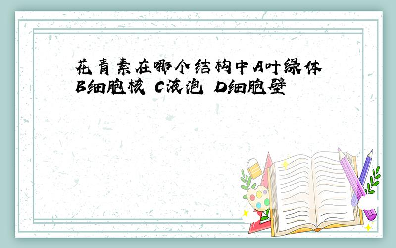 花青素在哪个结构中A叶绿体 B细胞核 C液泡 D细胞壁