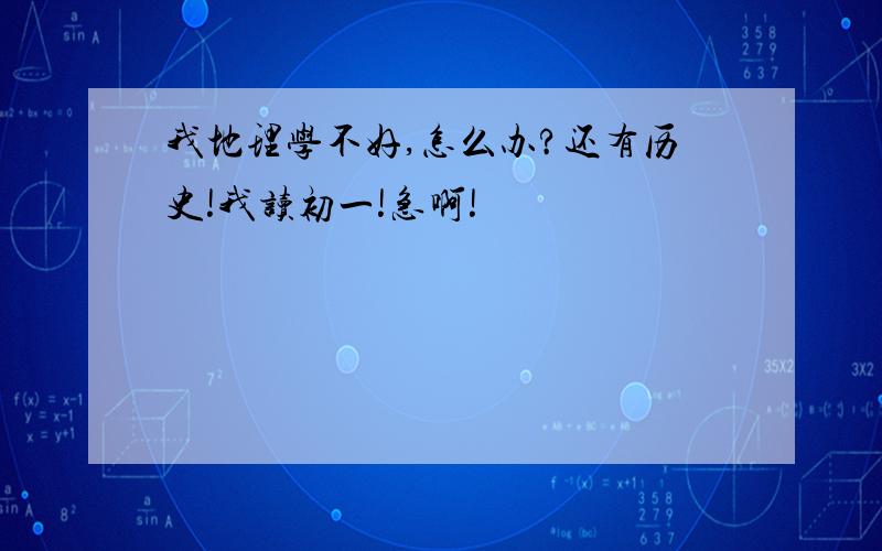 我地理学不好,怎么办?还有历史!我读初一!急啊!