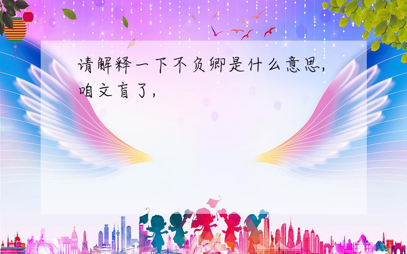 请解释一下不负卿是什么意思,咱文盲了,