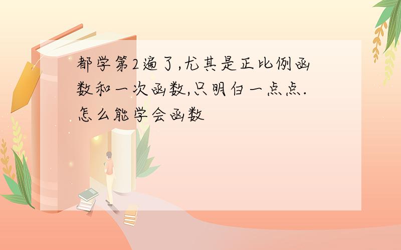 都学第2遍了,尤其是正比例函数和一次函数,只明白一点点.怎么能学会函数