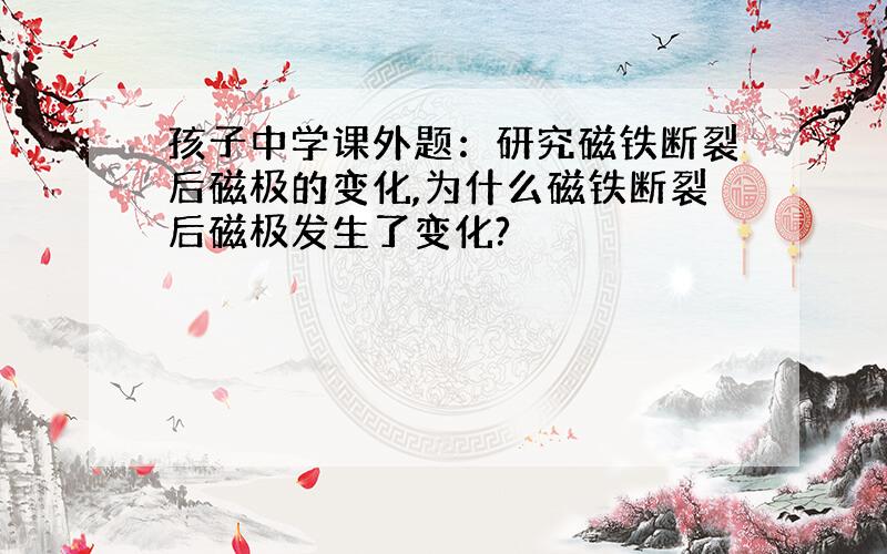 孩子中学课外题：研究磁铁断裂后磁极的变化,为什么磁铁断裂后磁极发生了变化?