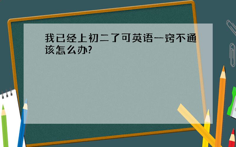 我已经上初二了可英语一窍不通该怎么办?