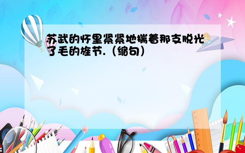 苏武的怀里紧紧地揣着那支脱光了毛的旌节.（缩句）