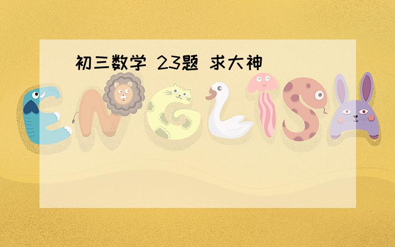 初三数学 23题 求大神