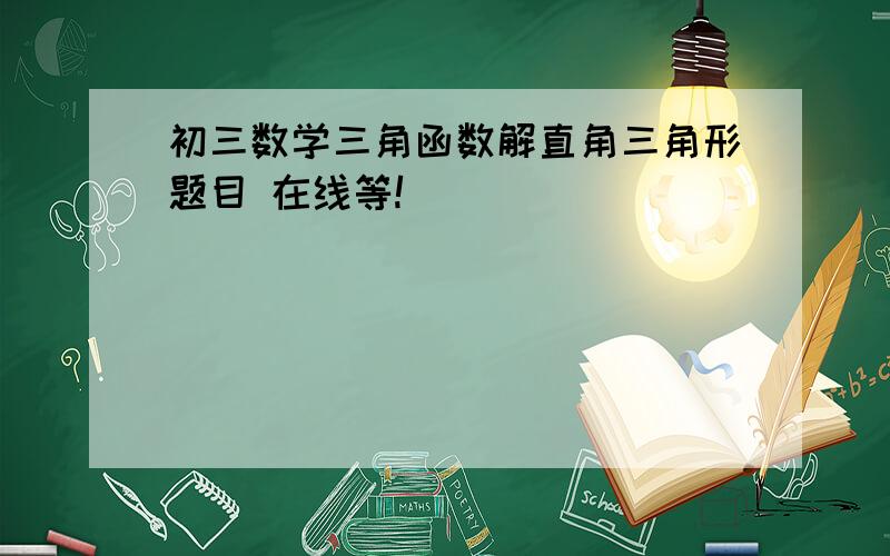 初三数学三角函数解直角三角形题目 在线等!