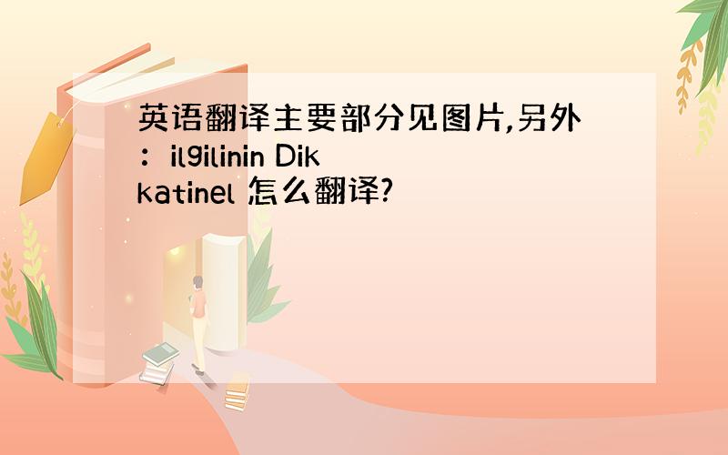 英语翻译主要部分见图片,另外：ilgilinin Dikkatinel 怎么翻译?