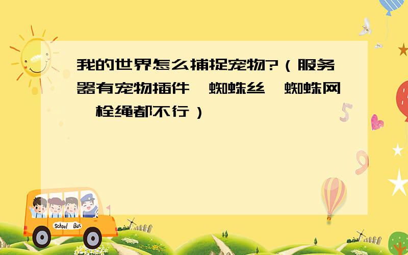 我的世界怎么捕捉宠物?（服务器有宠物插件,蜘蛛丝、蜘蛛网,栓绳都不行）