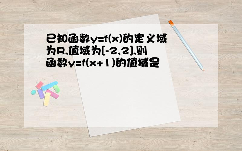 已知函数y=f(x)的定义域为R,值域为[-2,2],则函数y=f(x+1)的值域是