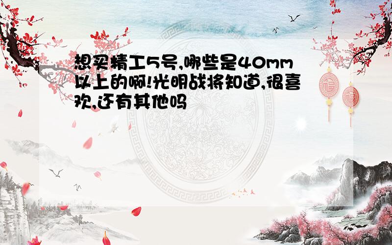 想买精工5号,哪些是40mm以上的啊!光明战将知道,很喜欢,还有其他吗